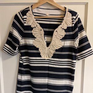 J. Crew - Embroidered Collar Striped Shirt